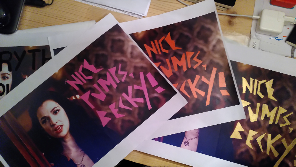 Back To Black filmstills paint-marked through a stenicil